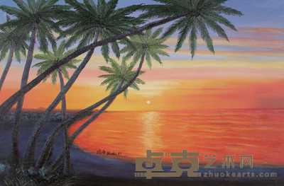 周海 1987年 日出天涯 90×60cm